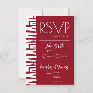Tribal African Red and White RSVP Card Kaartje