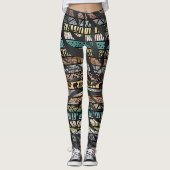 Tribal African Zebra Stripes Pattern Leggings (Voorkant)