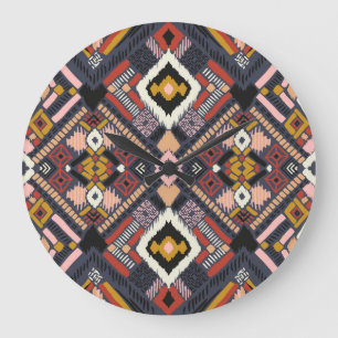 Tribal Afrikaanse Chevron Aztec Patroon Grote Klok