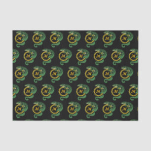 Tribal Alligator Lizard Hugging Sun Monogram Tissuepapier