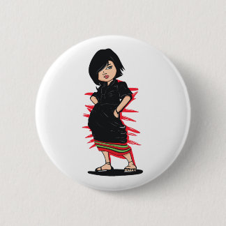 Tribal Angami Naga Girl Digitale Kunst Ronde Button 5,7 Cm