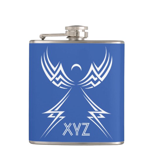 Tribal Angel aangepaste monogram-kolf Heupfles (Voorkant)