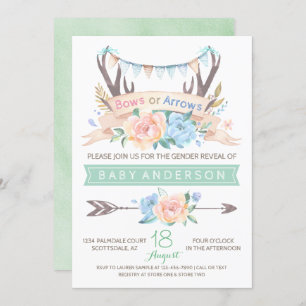 Tribal Antler Gender onthullen Baby shower Uitnodi Kaart