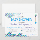 Tribal & Arrow Baby Boy Shower Invitation (Devant / Derrière)