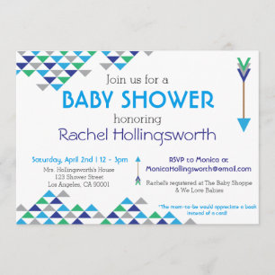 Tribal & Arrow Baby Boy Shower Invitation