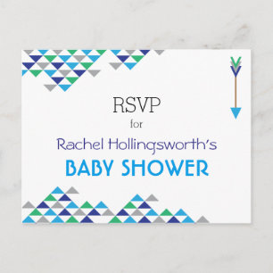 Tribal & Arrow Baby Boy Shower RSVP Briefkaart