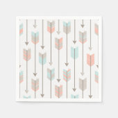 Tribal Arrow Grijs Roze Blauw Papier Servetten (Voorkant)