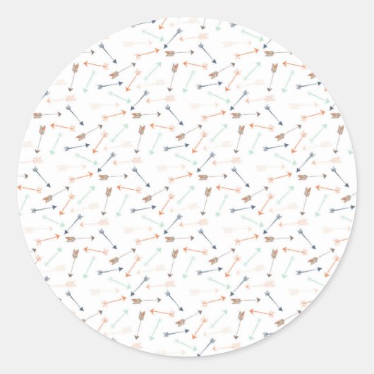 Tribal arrow pattern ronde sticker (Voorkant)