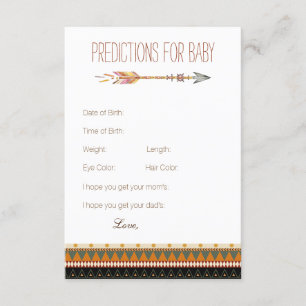Tribal Arrow Prédictions Cartes de conseil Baby sh