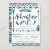Tribal Arrows Adventure Boy Baby shower Invitation (Devant / Derrière)