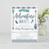 Tribal Arrows Adventure Boy Baby shower Invitation (Debout devant)
