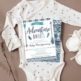 Tribal Arrows Adventure Boy Baby shower Invitation Kaart