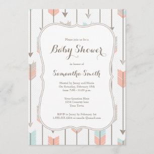 Tribal Arrows Baby shower Invitation Kaart