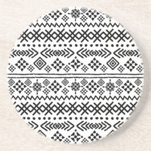 Tribal art boho: geometrisch naadloos. zandsteen onderzetter