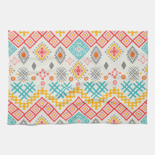 Tribal art: boho geometrische print. theedoek