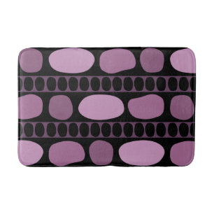 Tribal Art Rock Pattern Black Mauve Badmat