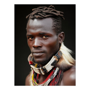 Tribal Art voor een Afrikaans Man Perfect Poster