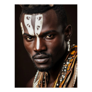 Tribal Art voor een Afrikaans Man Perfect Poster