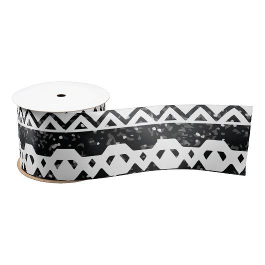 Tribal Aztec Black Glitter White Geometric Shapes Lint (Spoel)