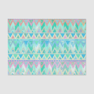 Tribal Aztec Chevron Light Pastel Blauwgroen Aqua Tissuepapier