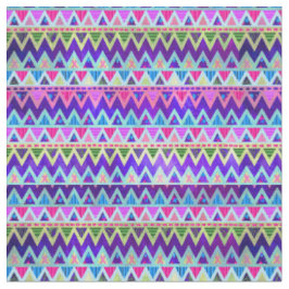 Tribal Aztec Chevron Neon Paars Pink Blue Fabric Stof