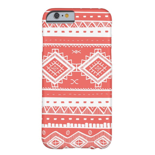 Tribal Aztec Lace Pattern (koraal) Case-Mate iPhone Case (Achterkant)