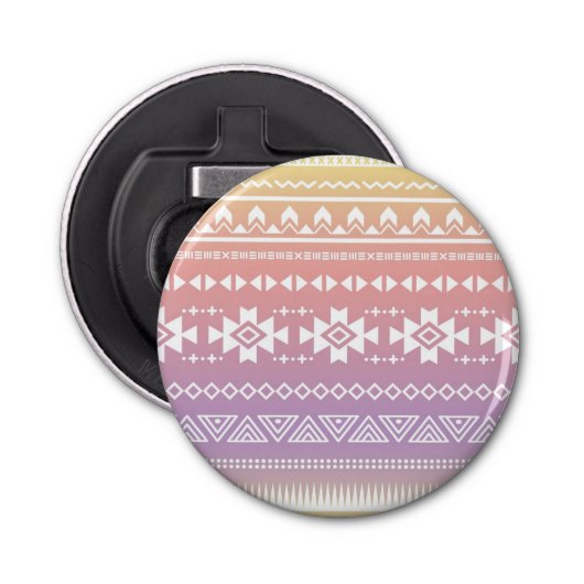 Tribal aztec ombre patroon button flesopener (Voorkant)