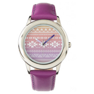 Tribal aztec ombre patroon horloge