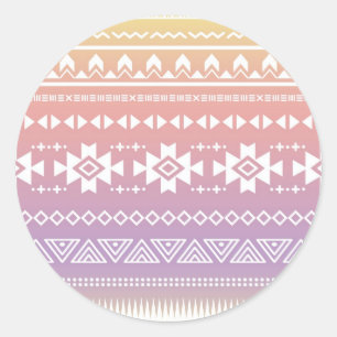 Tribal aztec ombre patroon ronde sticker