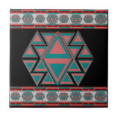 Tribal Aztec Pattern Ceramic Tile Tegeltje (Voorkant)