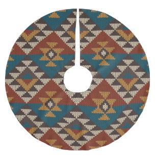 Tribal Aztec wol gebreide textuur. Kerstboom Rok