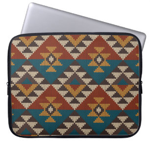 Tribal Aztec wol gebreide textuur. Laptop Sleeve