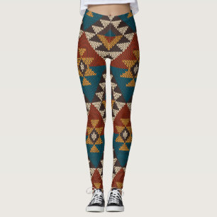 Tribal Aztec wol gebreide textuur. Leggings