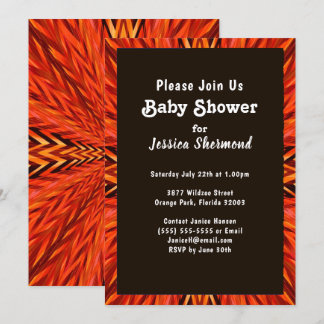 Tribal Baby shower Koper Sinaasappel Abstract Kaart