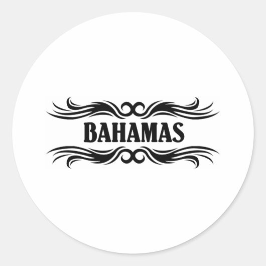 Tribal Bahama's Ronde Sticker (Voorkant)