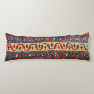 Tribal Bands Zig Zag Yellow Blue Red Lines  Lichaamskussen