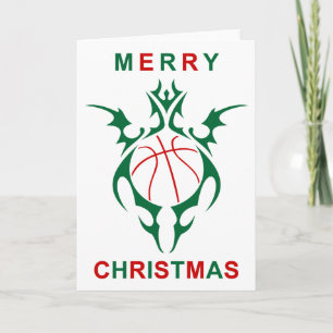 Tribal Basketbal Vrolijk Kerstfeest Feestdagen Kaart