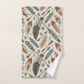 Tribal Bath Towel Native Arrows and Feather Motif (Serviette à main)