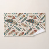 Tribal Bath Towel Native Arrows and Feather Motif (Serviette à main)