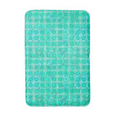 Tribal Batik - aqua en turquoise met wit Badmat (Voorkant Verticaal)