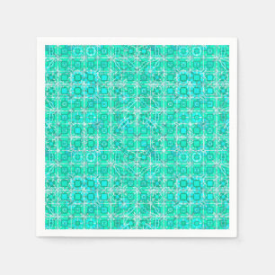 Tribal Batik - aqua en turquoise met wit Servet