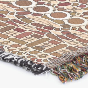 Tribal Batik - bruin en beige Deken