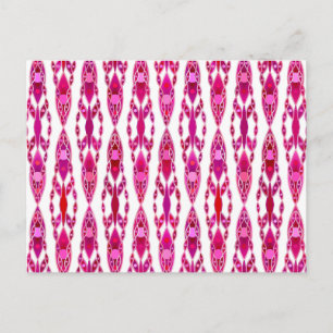 Tribal Batik - Burqundy en Fuchsia Pink Briefkaart