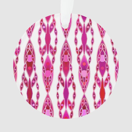 Tribal Batik - Burqundy en Fuchsia Pink Ornament (voorkant)