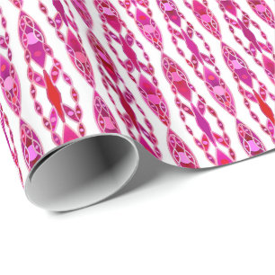 Tribal Batik - Burqundy en Fuchsia Roze Cadeaupapier