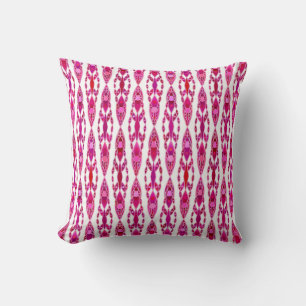 Tribal Batik - Burqundy en Fuchsia Roze Kussen