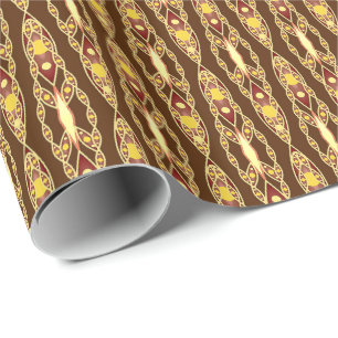 Tribal Batik - Chocoladebruin en Beige Cadeaupapier