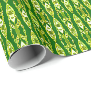 Tribal Batik - Donkergroen en advocaat Cadeaupapier