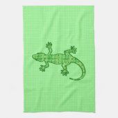Tribal batik Gecko - limoen en smaragdgroen Theedoek (Verticaal)