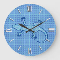 Tribal batik Gecko - zacht denim blauw